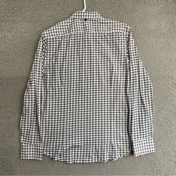 WRK The Reworked Shirt Men M Gray Gingham‎ Check Plaid Casual LS Button Down - Picture 7 of 12